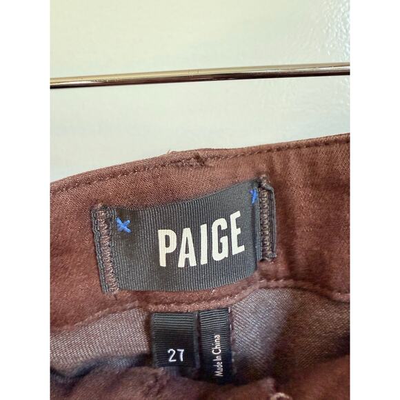 PAIGE Mayslie Transcend Denim Weekender Jogger 27" Chicory Coffee Luxe Coating - Picture 8 of 16